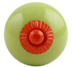 Lime Round Orange Fitting Ceramic Knob